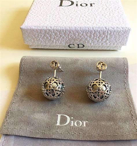 christian dior earrings silver|genuine christian dior earrings.